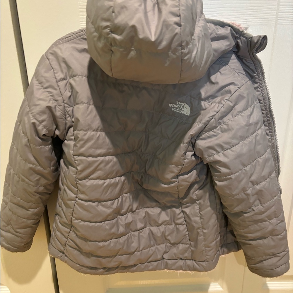 Mossbud- The North face reversible parka.